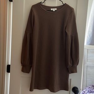 Brown knit tunic dress
